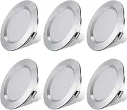 12V LED Lights for RV Camper Van Trailer - 3W Warm White 2800K 270 Lumen Low Voltage Recessed Ceiling Light Dimmable, Set of 6