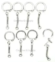 Lot of 200 KEY CHAINS ~ SNAKE CHAIN w/ SNAP END + JUMP RING ~ Craft Findings