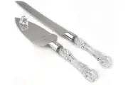 Cutting Cake Knife and Silver Blade Cake Server Set Wedding Anniversary Engagement Birthday Party Gift Boxed