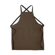 Catzon Polyester Cross Back Apron with Adjustable Straps and Pockets for Kids Adult-Coffee