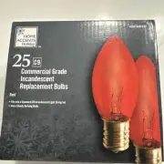 Home Accents Holiday 25 Red Commercial Grade Incandescent C9 Replacement Bulbs