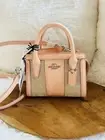 NWT Coach Andrea Mini Carryall In Signature Jacquard leather/Silver/Faded Blush