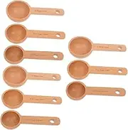 STOBAZA 3sets Sturdy Wooden Tablespoon Scoop Measuring Spoon for Coffee Tea Salt Sugar for Canisters Jars 3pcs*3