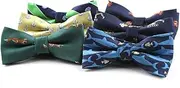 [COLLBATH] Adjustable Bowties for Men Black Thin Tie Boys and Girls Cravat Set Polyester Pre-tied Bowtie for Celebrations Concerts Casual Events