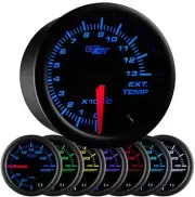 GlowShift Black 7 Color 1300 Celsius Exhaust Temperature Gauge GS-C708-C