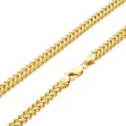 14K Yellow Gold 3mm Foxtail Wheat Box Franco Necklace Chain Mens Womens 18"