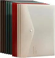 VANRA File Folders Letter Size 12 Pack Plastic File Envelopes with Snap Closure, A4 Filing Envelope Project Folder Holder File Pockets Jacket Document Letter Organizer (12, 4 Colors)