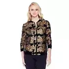 NWT JOAN BOYCE VELVET & SEQUINS BOMBER JACKET XS OR SMALL - GOLD $148