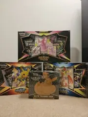 BUNDLE - (4) Pokemon Shining Fates - Pikachu, Crobat, & Cramorant VBox AND ETB!!