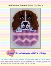 Springer Spaniel in Easter Egg Magnet-Plastic Canvas Pattern/Kit