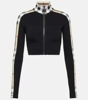 [Burberry] Burberry Burberry Check technical jersey track jacket UK 2 black