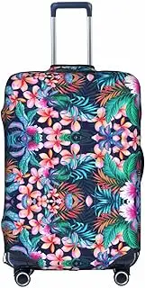 [FSCEV] Tropical Flowers Trolley Suitcase Protective Cover Business Travel Luggage Protector Fashion 18-32 Inches, White, S