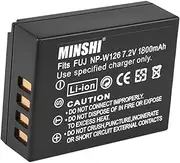 MINSHI NP-W126、NP-W126S Battery Compatible with Fujifilm X-S10、X-T2,X-T3,X-T10,X-T20,X-T30,X-T30 II,X-T100,X-T200,X100F,X100V 7.2V 1800mAh High Efficiency Battery