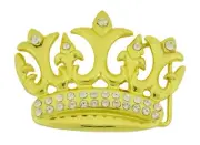 Crown Belt Buckle New Men Women Bling Iced Western Rodeo Rock Rebel Gold Metal