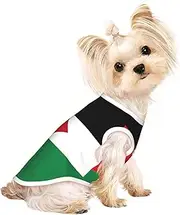 Jordanian flag print Dog Shirts for Small Dogs Stretchy T-Shirts Lightweight Tank Top Sleeveless Striped Vest