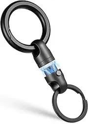 [FEGVE] Quick Release Keychain, Titanium Detachable Magnetic Key Holder with 2/3inch D Ring for Car Key Fob,Safely Lock System