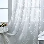 Romantic Leaves Pattern Sheer Curtain Gauze Tulle Curtain Bedroom