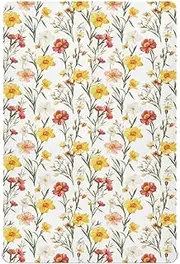 Crib Fitted Sheet for Baby Girls and Boys Soft Mattress Sheet Fits Standard Crib and Toddler Mattresses 39x27in Fall Flowers Daffodil Carnation Freesia White