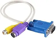 MagiDeal 2xPortable 15-Pin Laptop VGA SVGA to S-Video RCA Adapter Video Adapter Cable, Blue, 5 Pcs