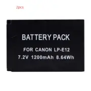 2X LP-E12 Battery for Canon EOS M M2 M10 M50 M200 100D Rebel SL1 kiss X7 SX70HS