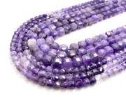 Natural Purple Amethyst Square Cube Faceted Size 4mm 6mm Gemstone Beads - PGS262
