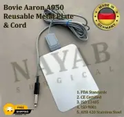 Bovie Aaron A950 Reusable Metal Plate & Cord Diathermy Patient return plate