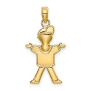 14K Yellow Gold Polished Full Body Boy Charm