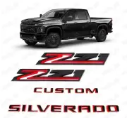 4x For 19-24 Silverado Custom Z71 Emblem Front Bowtie Nameplate Red Matte Black