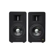 Airpulse A100 Wireless Active Bookshelf Speakers BONUS Wiim Mini AirPlay2 Wireless Audio Streamer - Matte Black