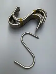 SET 10 x 4 in Solid Stainless Steel Meat S-Hooks Butchers Hunters Sausage Making