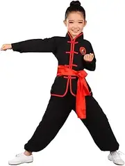 [YEMYIQZ] Kids Kung Fu Clothing Traditional Tai Chi Uniforms for Boys Girls Chinese Martial Art Wing Chun Long Sleeve Tang Suit
