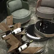 Special, Unique, Composable Wine Rack made of Solid Walnut Wood