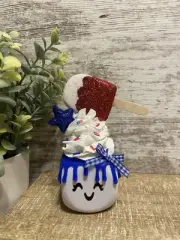 Cute PATRIOTIC Mini Marshmallow Buddy Faux Fake Tiered Tray Decor Decor USA