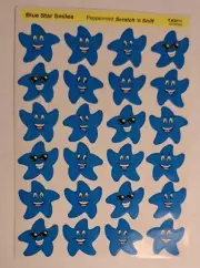 Vtg Trend Stinky Scratch N Sniff Stickers Peppermint Blue Star Smiles
