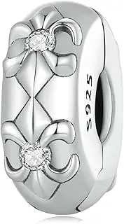 [Teleye] lris Positioning Buckle Charm 925 Sterling Silver Charm Fits For Pandora Bracelet Necklace,SCC2491, Cubic Zirconia, Created Cubic Zirconia
