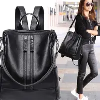 在飛比找ETMall東森購物網優惠-Female PU Leather Womens Backp