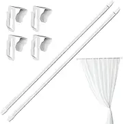 Bathroom Tension Curtains Rod - Extendable Drapery Rods For Window - Aesthetic Design Home Supplies For Kitchen Bedroom Wardrobe Closet Hotel Apartment