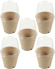 DECOMELODY 20Pcs Paper Planter Pots with Cover Nursery Containers for Succulents and Seedlings Lightweight and Reusable with Drainage for Garden Use