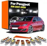 LED Interior Dome Map Trunk Light Kit, For Peugeot 308 MK1 MK2 I II 1 2 2007-2016 2017 2018 2019 2020 Sun Visor Bulb Accessories