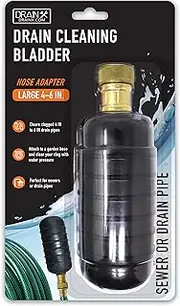 DrainX Hydro Pressure Drain Cleaning Bladder - Fits 4" to 6" Drain Pipes - Unclogs Stubborn Blockages in Bathroom Sinks, Shower Drains, Bathtubs, Plumbing Pipes