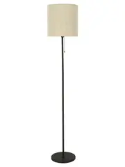 Bree 1 Light Floor Lamp in Bronze with Natural Shade