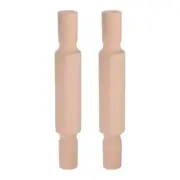 2pcs Wood Clay Roller Flat Texture Rolling Emboss Wood 21cm x 3.5cm