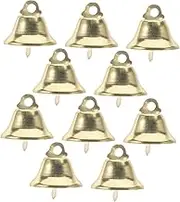 DIYEAH 10Pcs Golden Metal Jingle Bells Small Christmas Bells Ornaments for DIY Crafts Home Decor Party Decorations Jewelry Pendants Cheerful Sound for Xmas Tree