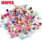 100 PCS Wholesale Lot Tongue, Nipple Rings Body Jewelry Tounge 14g