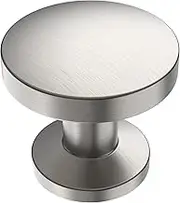 9BUILD 10 Pack 1.2 Inch Brushed Satin Nickel Cabinet Knobs - Round Kitchen & Dresser Drawer Knobs