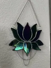 Lotus - Stained Glass SunCatcher. Wall Decor. Unique Gift.