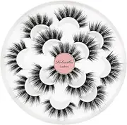 Veleasha Lashes 5D Faux Mink Lashes Fluffy False Eyelashes Handmade Eye Lashes Wispy Lightweight Fake Lashes Luxurious Volume Fake Eyelashes 7 Pairs Pack (Dubai)