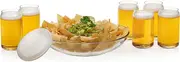 Libbey Game Night Entertaining Set with 6 Classic Can Tumblers and Chip and Dip Bowls with Plastic Lid
