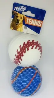Nerf Dog Sport Tennis Ball 2 pack Baseball & Basketball NEW!!!