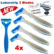 4x 3-Blades For Men Gillette Razor Shaving Shaver Trimmer Cartridges Swosh NEW